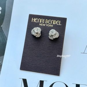 Henri Bendel Silver Rhinestone Earrings